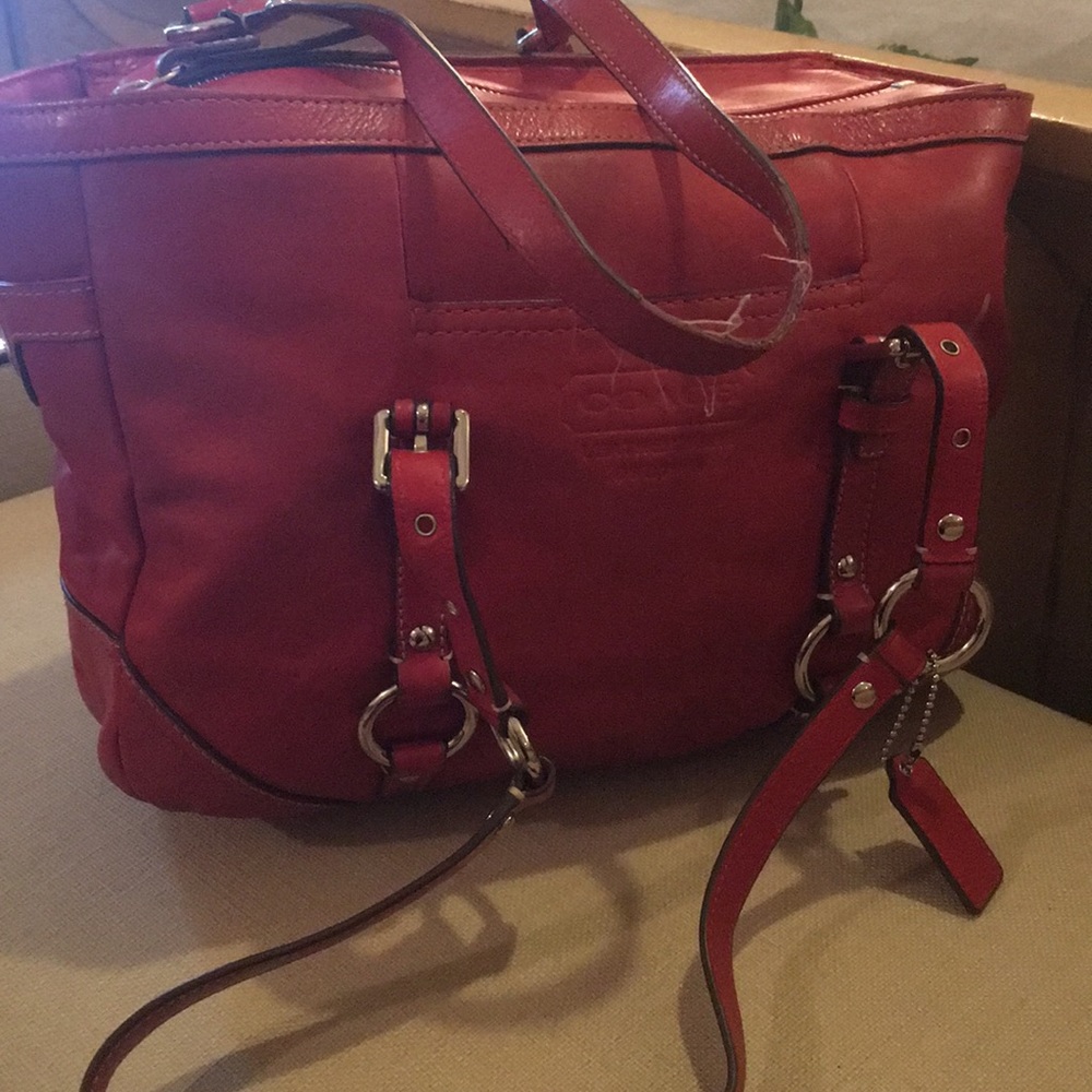 Red coach bag